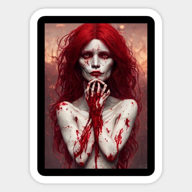 Skeleton Red Hair Face Sticker by Skeleton Red Hair